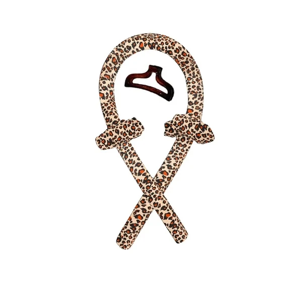 Croc 1290 Leopar Desenli Isısız Saç Şekillendirme Seti Saten Gece Bigudisi Saç Sosisi ürün görseli