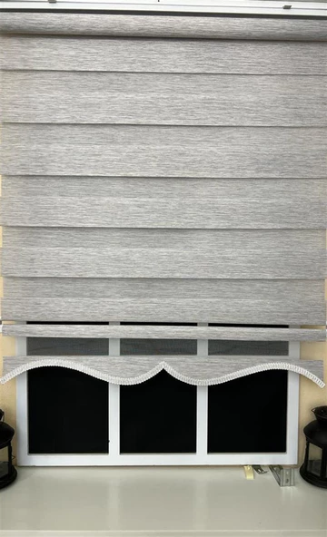 StorBurada Zebra Stor Perde Gri Alüminyum Kasa STB-400-V04  Gri 140 x 260 - Resim 5