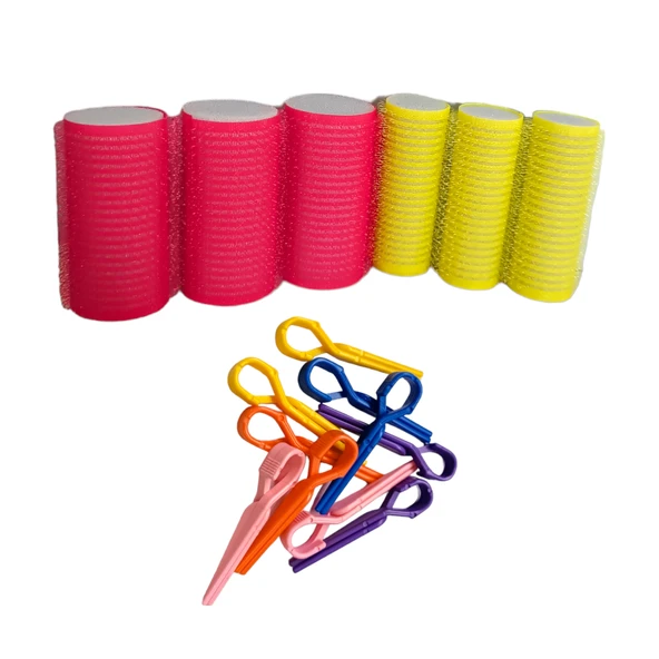 Croc 1209 Karma 6Lı Bigudi Cırtlı Saç Bigudisi (+10Lu Saç Pensi) ürün görseli