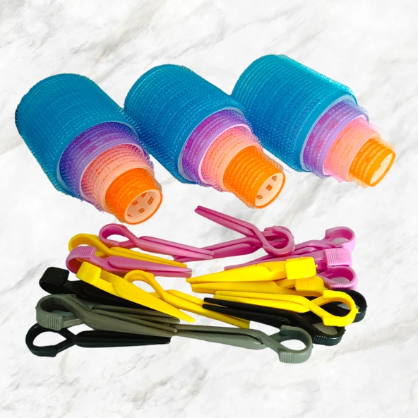 Croc 1226 Bigudi Seti 12 Adet Cırtlı Saç Bigudisi (+20Li Saç Pensi) - Resim 3