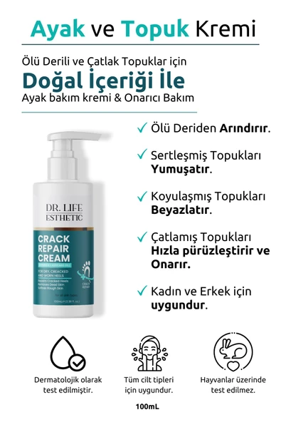 DR. LİFE ESTHETİC AYAK VE TOPUK BAKIM KREMİ 100 ML - 3