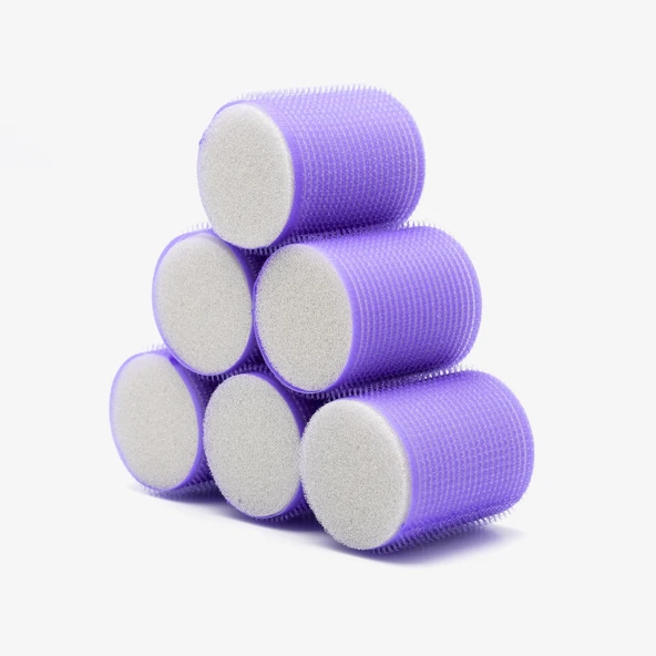 Croc 1203 Mor Cırtlı Sünger Bigudi 6Lı Çap 5Cm - Resim 3