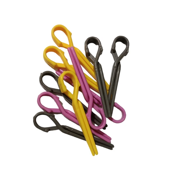 Croc 1216 Turuncu Cırtlı Plastik Bigudi 7Li Çap:2,5Cm + 10Lu Plastik Saç Pensi - Resim 4