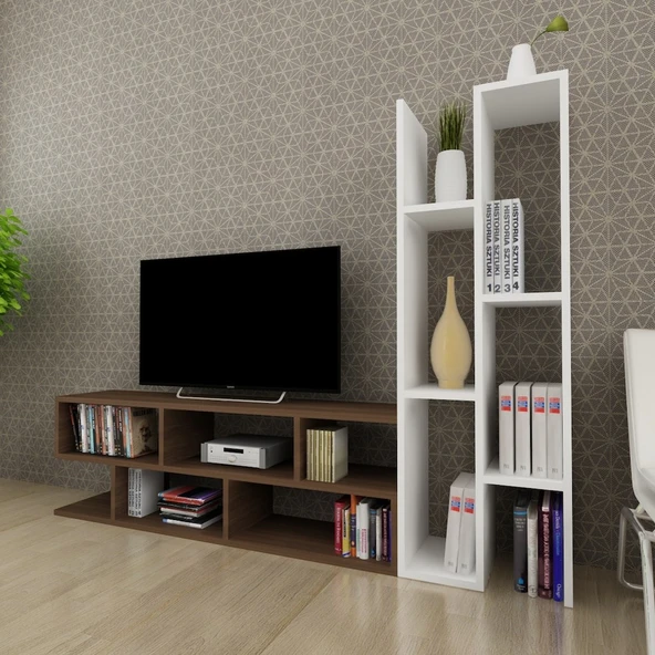 Moonlife Joungle Tv Ünitesi Ceviz Beyaz ürün görseli