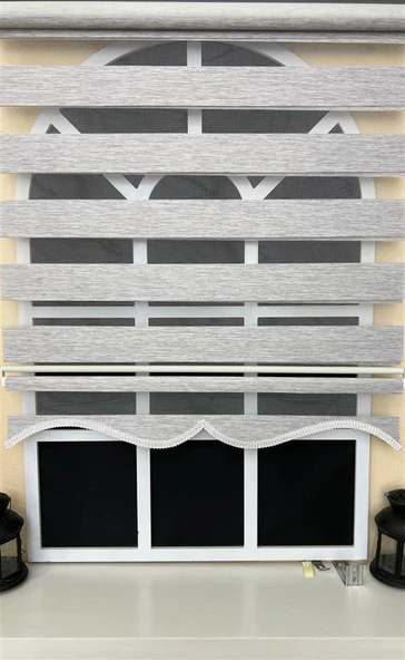StorBurada Zebra Stor Perde Gri Alüminyum Kasa STB-400-V04  Gri 150 x 260 - 2