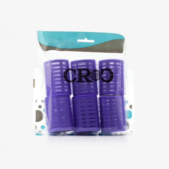 Croc 1215 Büyük Boy Bigudi 6Lı (Cırtlı - Yapışkanlı Bigudi) Mor Çap: 4.5Cm - Resim 3