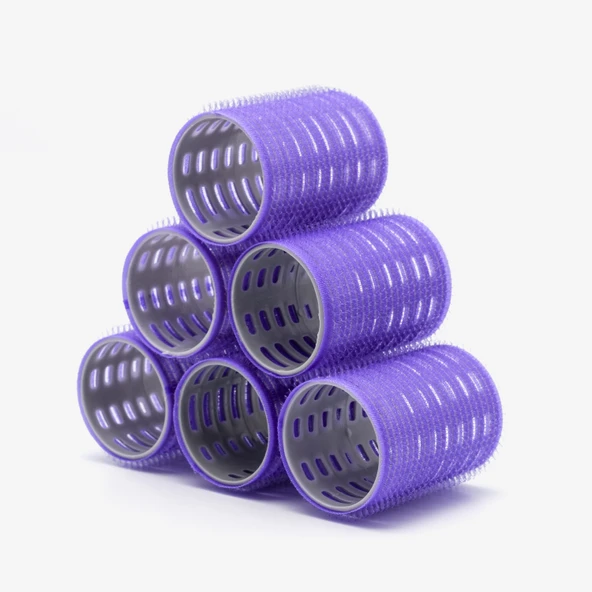 Croc 1215 Büyük Boy Bigudi 6Lı (Cırtlı - Yapışkanlı Bigudi) Mor Çap: 4.5Cm ürün görseli