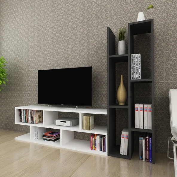 Moonlife Joungle Tv Ünitesi Siyah Beyaz - Resim 2