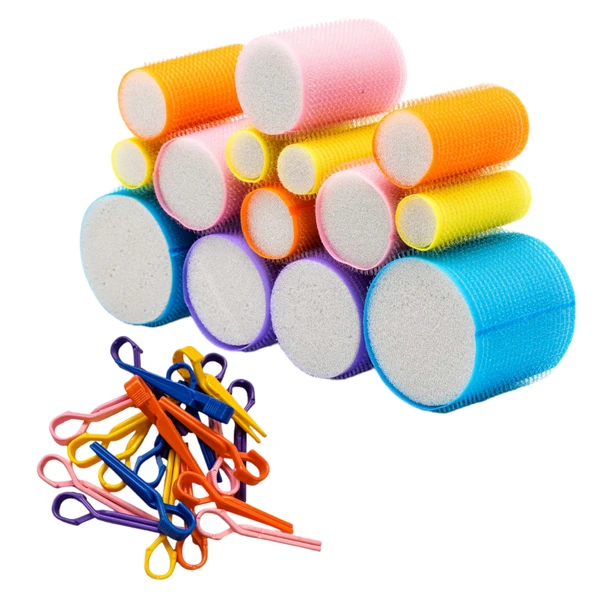 Croc 1210 Cırtlı Sünger Bigudi 14Lü Karma Paket +20Li Saç Pensi ürün görseli