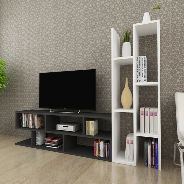 Moonlife Joungle Tv Ünitesi Siyah Beyaz - Resim 3