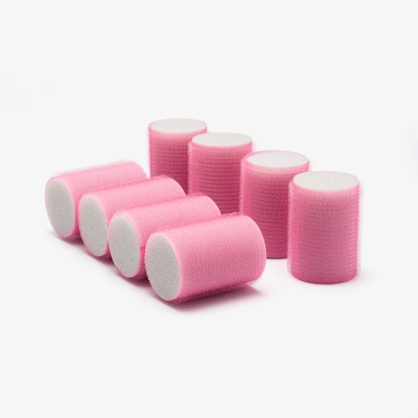 Croc 1207 Pembe Cırtlı Sünger Bigudi 8Li Çap 4Cm - Resim 3