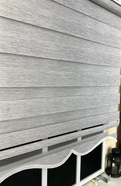 StorBurada Zebra Stor Perde Gri Alüminyum Kasa STB-400-V04  Gri 40 x 200 - Resim 4