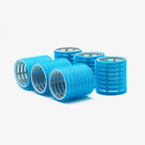 Croc 1214 Mega Boy Bigudi 6Lı Cırtlı - Yapışkanlı Bigudi Mavi - Resim 5