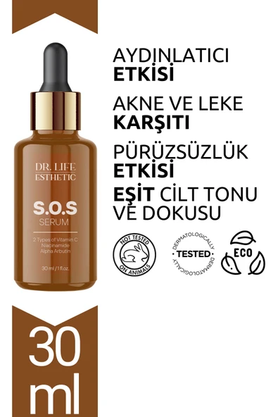 DR. LİFE ESTHETİC C VİTAMİNİ S.O.S LEKE AÇICI SERUM 30 ML - 4