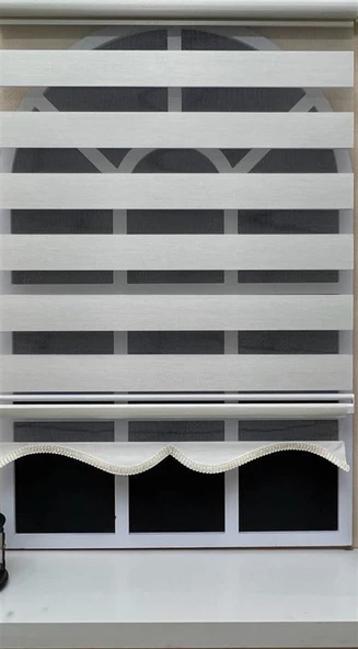 Zebra Stor Perde Ekru Etek Dilimli STB-400-V02  Ekru 140 x 200 - 2