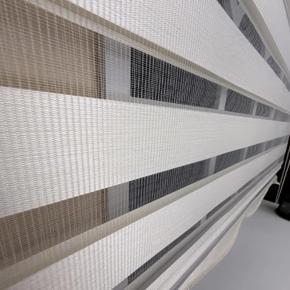 StorBurada Zebra Stor Perde Ekru Etek Dilimli STB-400-V02  Ekru 200 x 200 ürün görseli 1