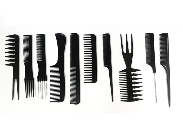 Beauty Care 10Lu Profesyonel Kuaför Tarağı - Berber Tarağı Çantalı Set ürün görseli