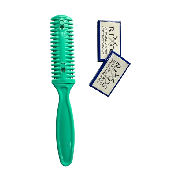 Croc SU01 Yeşil Saç Kesim Usturası -Jiletli Tarak(+10 Adet Jilet) ürün görseli