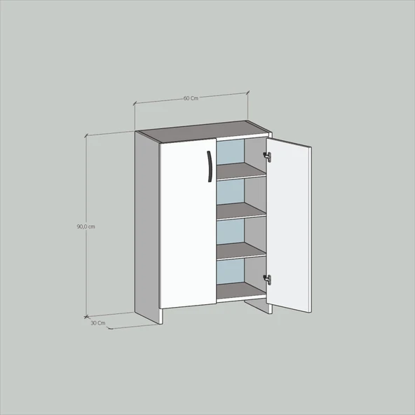 Turna 4 Raflı Ayakkabılık Siyah - Resim 10