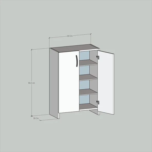 Turna 4 Raflı Ayakkabılık Siyah - Resim 4