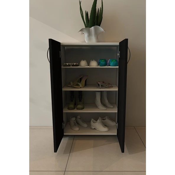 Turna 4 Raflı Ayakkabılık Siyah - Resim 12