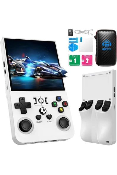 R36MAX Retro Video Oyun Konsolu Linux Sistemi 4.0 Inç IPS Ekran 64 GB Taşınabilir El Konsolu - Resim 7
