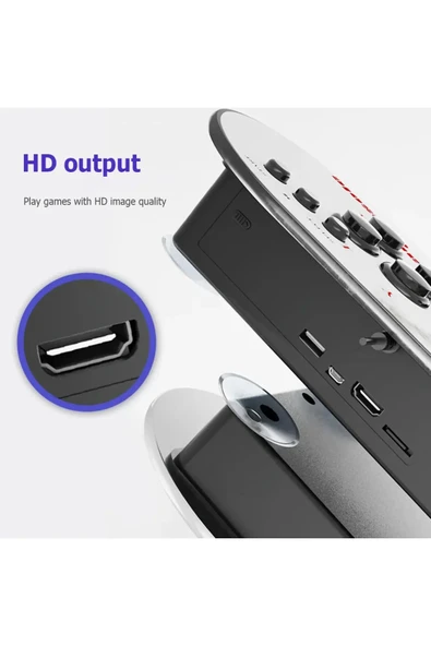 M9 64GB Arcade Retro 4K HDMI Oyun Konsolu 10000 Oyun Çift Kontroller - 5