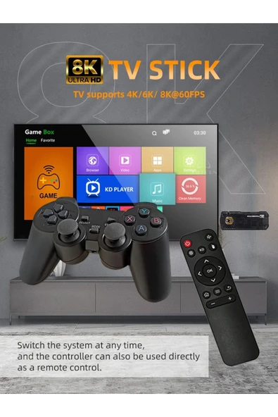 X8 HDMI 4K Kablosuz 10000+Oyun Android Retro Oyun Konsolu - Resim 3