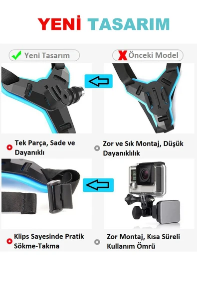 Aksiyon Kamera Sürücü Kaskı Alt Çene Bağlantı Aparatı Aksiyon Kamera Motorsiklet Kask Tutucu - 6