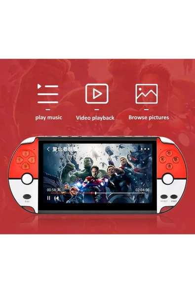 X40 7'inç 16GB Hafıza 3000 Oyunlu HD Retro Video Oyun Konsol - Resim 3