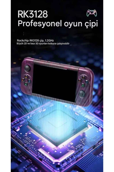 RG50XX Retro Oyun Konsolu,5 İnç HD IPS Ekran,Çift Joystick,64GB Kart,Linux Sistem,HD TV Out Konsol - 4