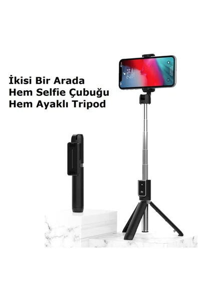 P50 Bluetooth Tripod Selfie Çubuğu-beyaz