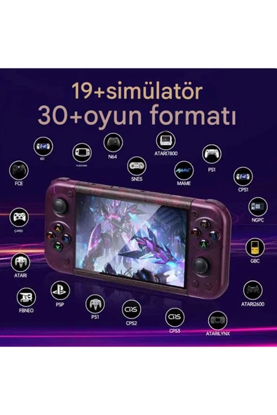 RG50XX Retro Oyun Konsolu,5 İnç HD IPS Ekran,Çift Joystick,64GB Kart,Linux Sistem,HD TV Out Konsol - 2