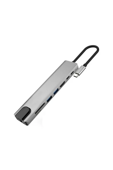 Type-c Macbook Matebook Rj45 Ethernet Usb 3.0 Kart Okuyucu Hdmi Çevirici