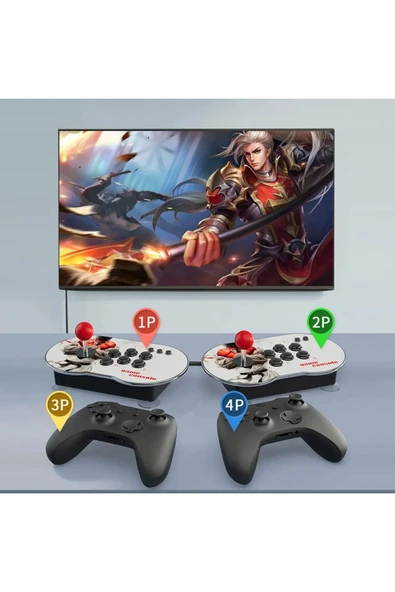 M9 64GB Arcade Retro 4K HDMI Oyun Konsolu 10000 Oyun Çift Kontroller - 6