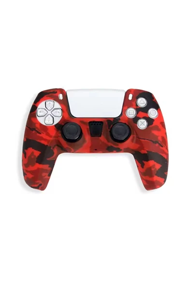 PS5 Dualsense Uyumlu Kamuflaj Desenli Koruyucu Silikon Kılıf + Analog silikon Koruyucu