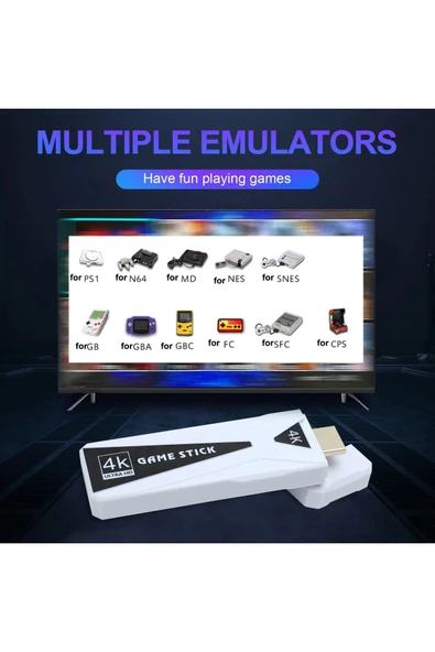 M10 HDMI 4K Kablosuz TV Stick 10000+Oyun Android Retro Oyun Konsolu - Resim 3