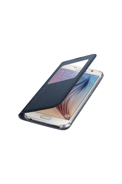 Samsung Galaxy S6 Uyku Modlu Pencereli Fabric Kılıf