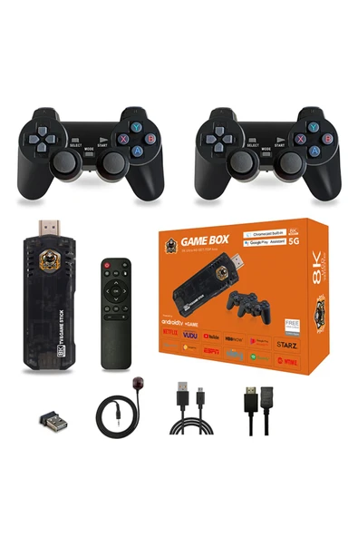 X8 Hdmı 4k Stick 64gb 10.000 Oyunlu Android Retro Tv Oyun Konsolu - 2