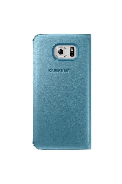 Samsung Galaxy S6 Flip Wallet Deri Orjinal Mavi- Ef-wg920ple - Resim 2