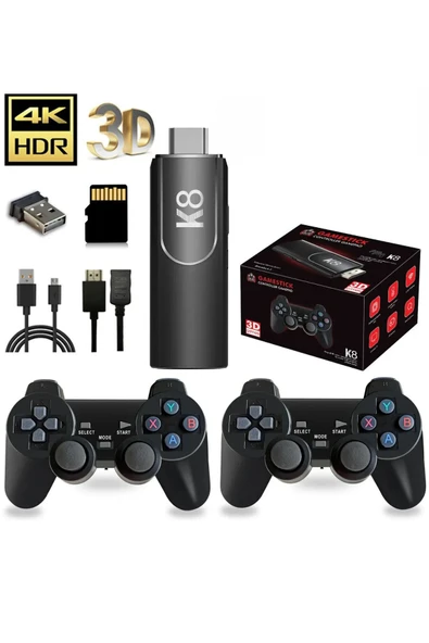 K8 4K HDMİ 10000+ Oyunlu Çift Kol 3D Retro Arcade Oyun Konsolu ürün görseli 1