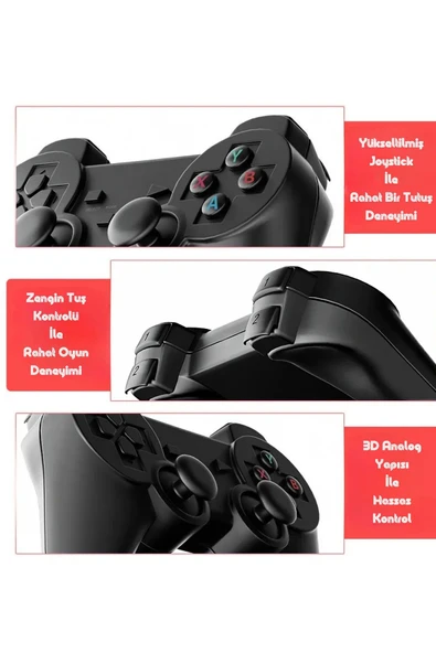 K8 4K HDMİ 10000+ Oyunlu Çift Kol 3D Retro Arcade Oyun Konsolu - Resim 8