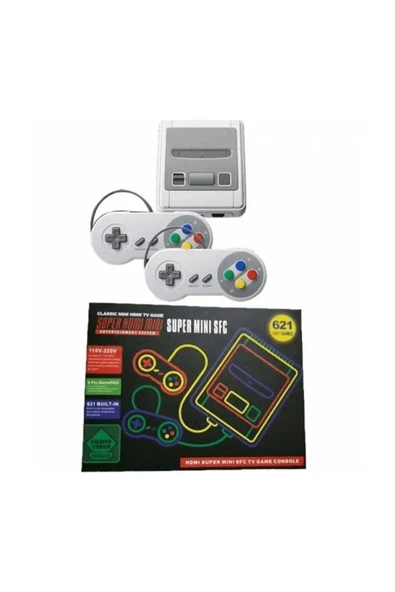 TV Oyun Konsolu NES 9Bit Klasik 621 Yüklü Oyunlar hdmı+2 Pads XMAS HEDİYE