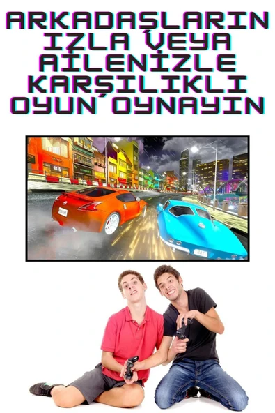 GT-65 YouTube,Netflix,Google Android TV Box 10000 Game Kablosuz kol Retro Arcade Oyun Konsolu - Resim 8