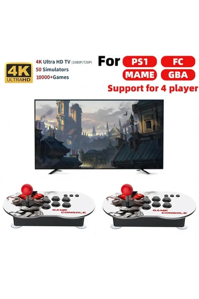 M9 64GB Arcade Retro 4K HDMI Oyun Konsolu 10000 Oyun Çift Kontroller - Resim 3