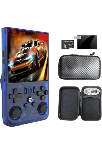 R36MAX Retro Video Oyun Konsolu Linux Sistemi 4.0 Inç IPS Ekran 64 GB Taşınabilir El Konsolu - Resim 7