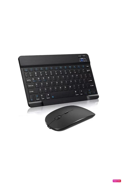 Bluetooth Slim Klavye +Mouse Android İOS,Windows,TV ve Tablet Telefon Uumlu Şarjlı Klavye Mouse Set