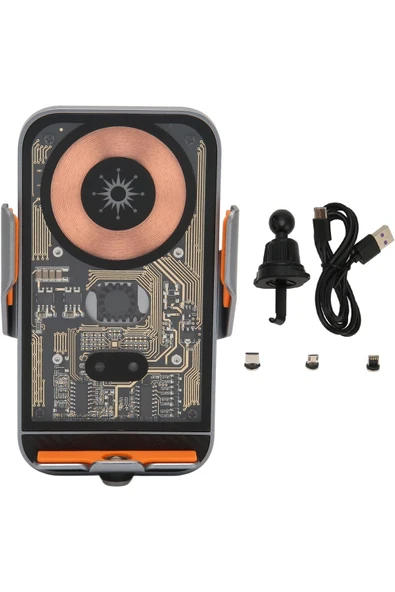 C11 Kablosuz 360 Derece Ayarlanabilir Indüksiyonlu 15w Hızlı Şarj Araç Ve Tutucu - 8