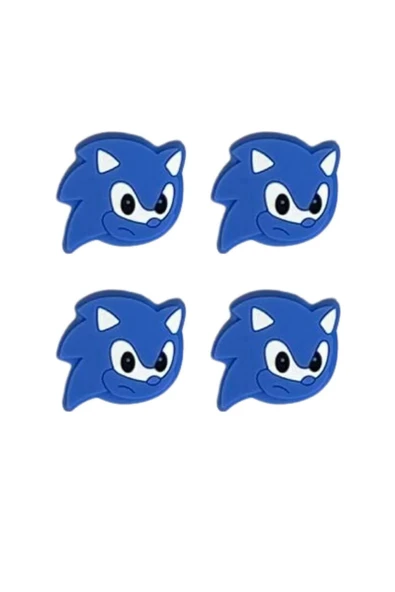 Sonic  PS5/PS4/PS3/Xbox One/One X/One S/Series X/Series S 3D Analog silikon Koruyucu -4 Adet
