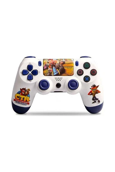 PS4-PC-Android BOX-Android-IOS Telefon Tablet Uyumlu Desenli Titreşimli Bluetooth Oyun Kolu